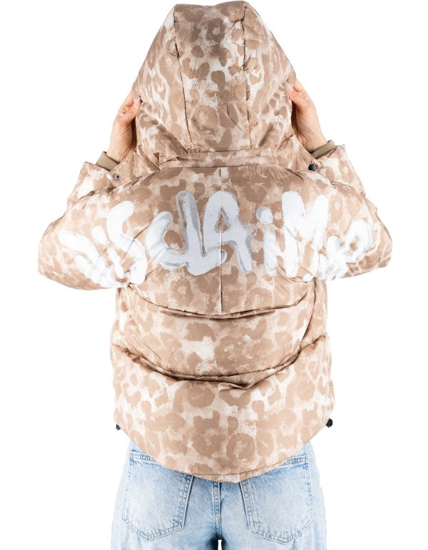 Piumino Donna Maculato Logo Glitter