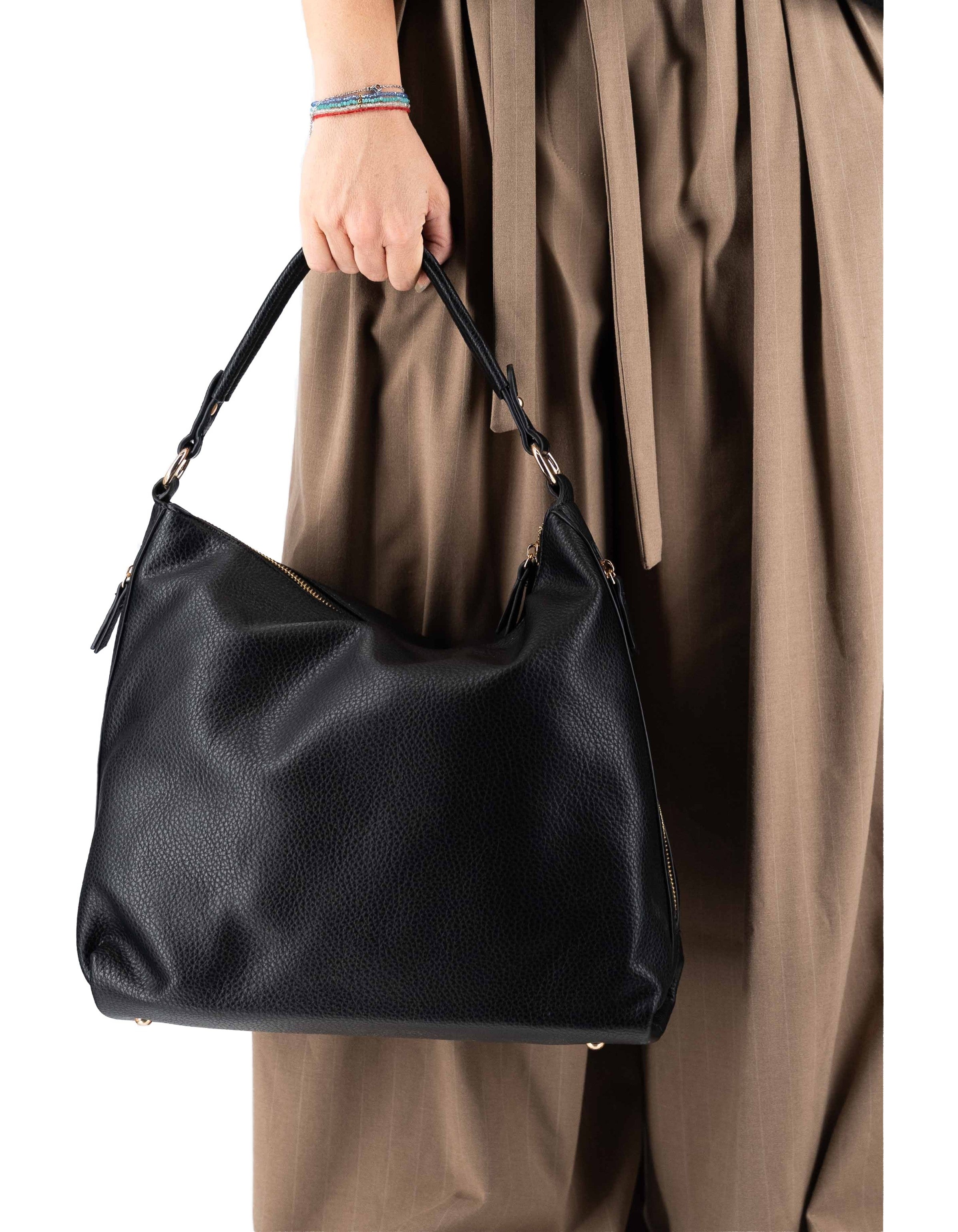 Black Lettering Shoulder Bag