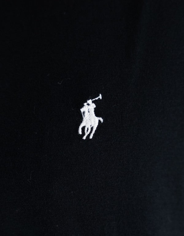 Ralph Lauren Men's Black Short-Sleeve T-Shirt with White Embroidered Logo