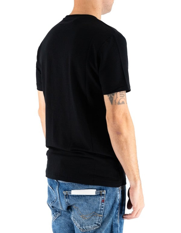 Ralph Lauren Men's Black Soft Cotton T-Shirt with Rubberized Logo