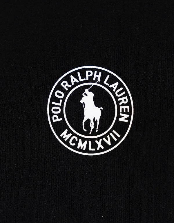 Ralph Lauren Men's Black Soft Cotton T-Shirt with Rubberized Logo