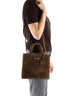 Brown Suede Midi Shop Bag