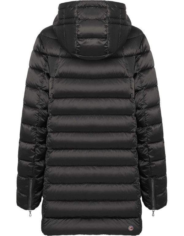 Piumino A Trapezio Con Cappuccio Full Zip