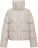 Beige Animalier Short Down Jacket