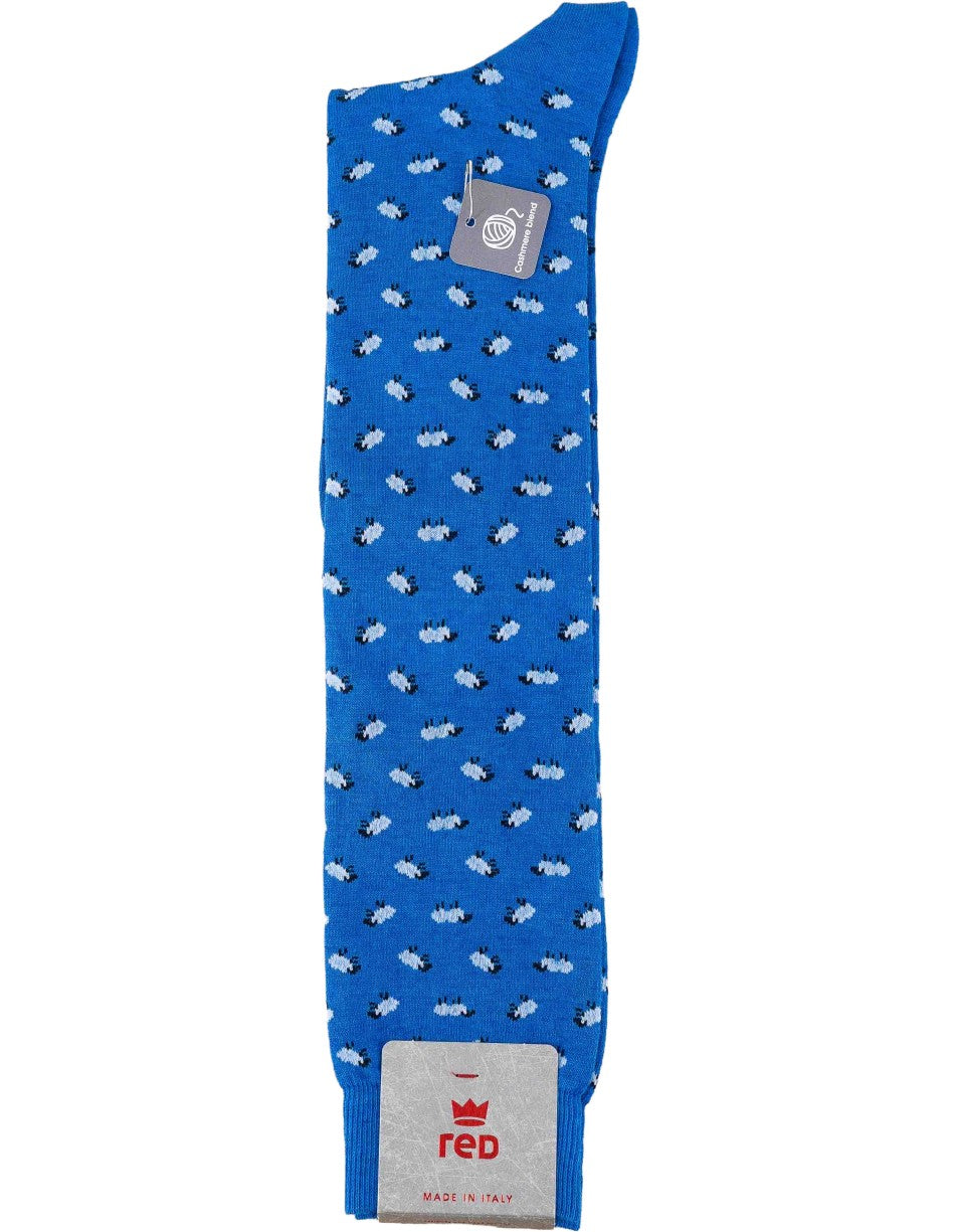 Men's Long Socks Sheep with Cobalt Cashmere
