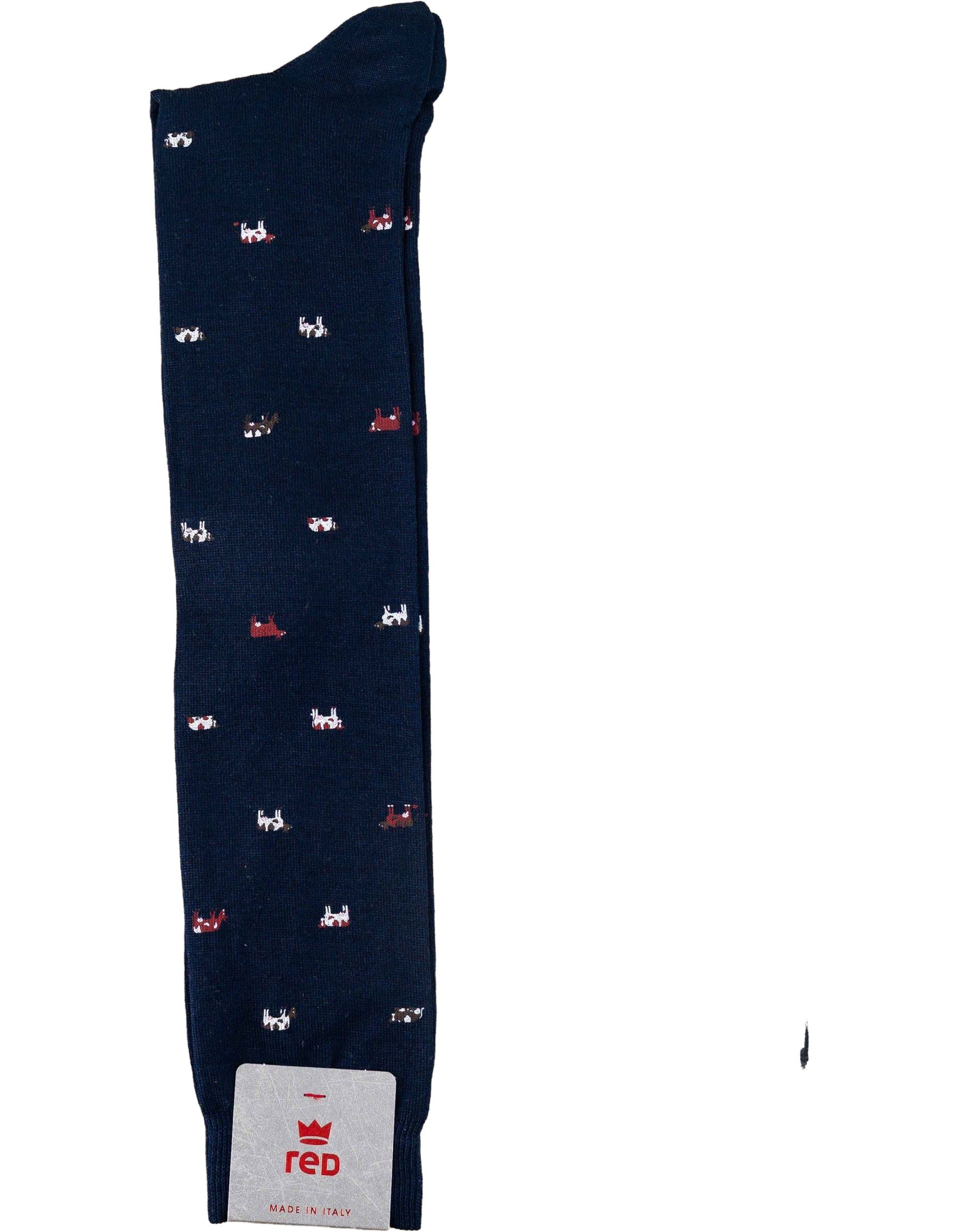 Men's Long Socks with Bluette/b.co Cow Print