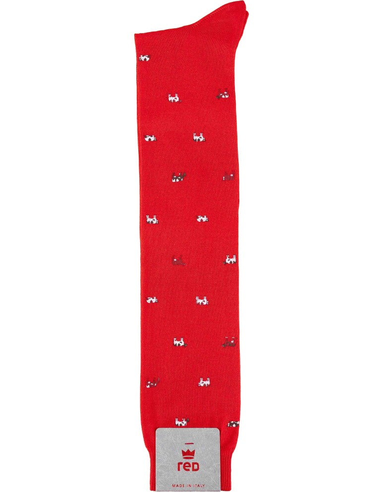 Men's Long Socks with Fire Cow Print
