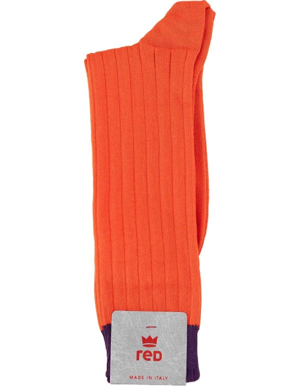 Calza Uomo Crew Costa Caldo Cotone Vermiglio