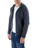 Maglia Goteborg Zip E Cappuccio Lana Cashmere Blu Notte
