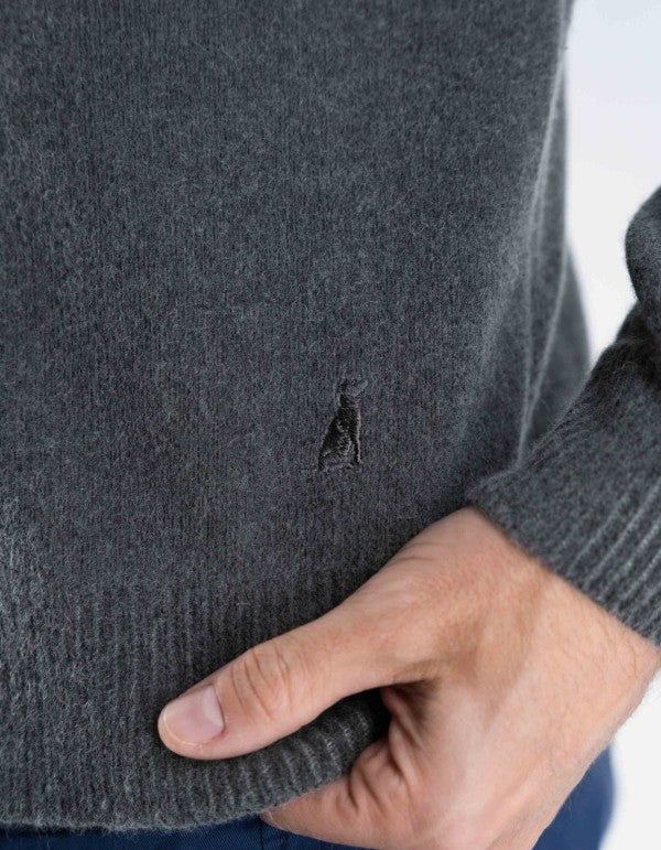 Goteborg Zip-Up Hoodie in Dark Grey Cashmere Wool