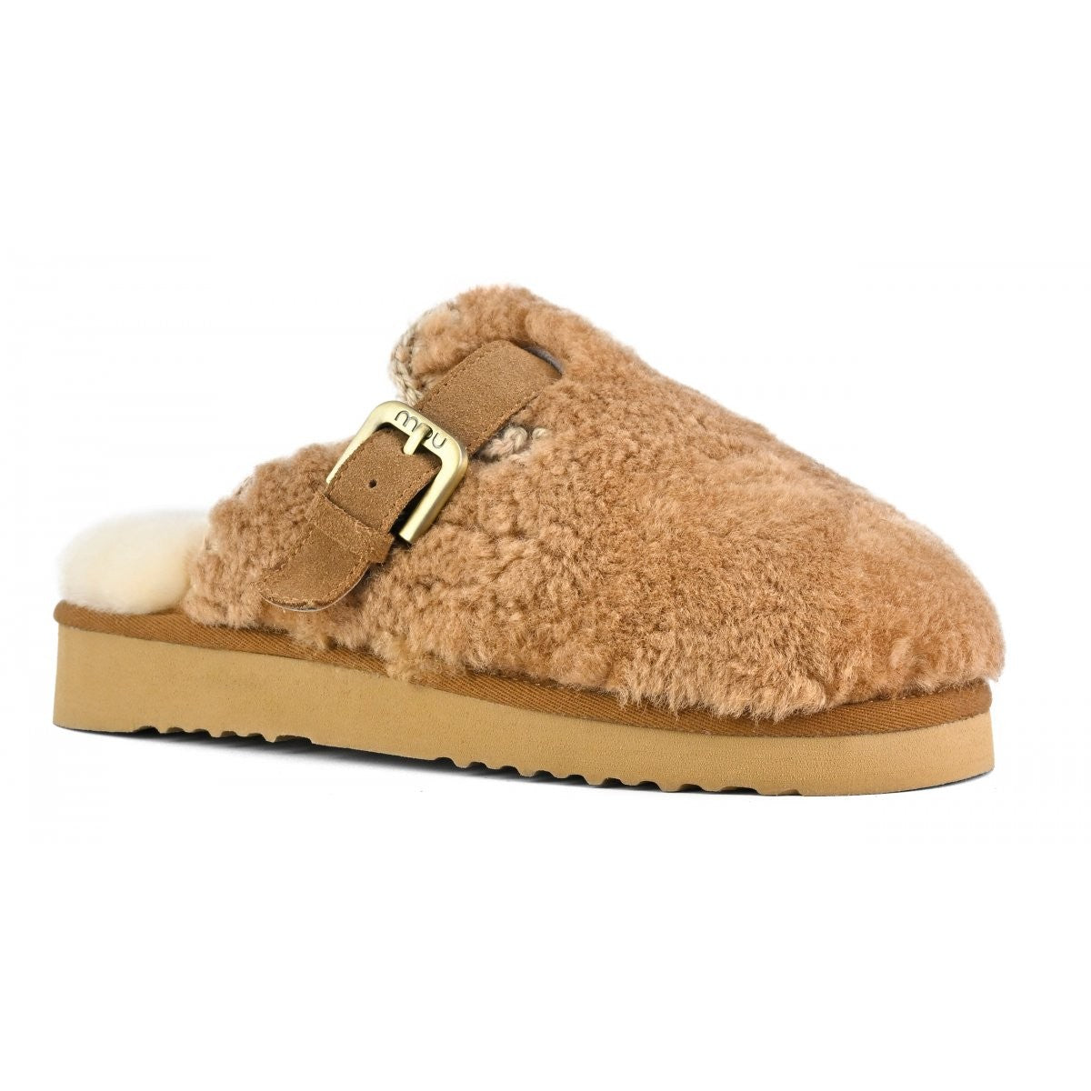 Curly Clog Eskimo Cognac