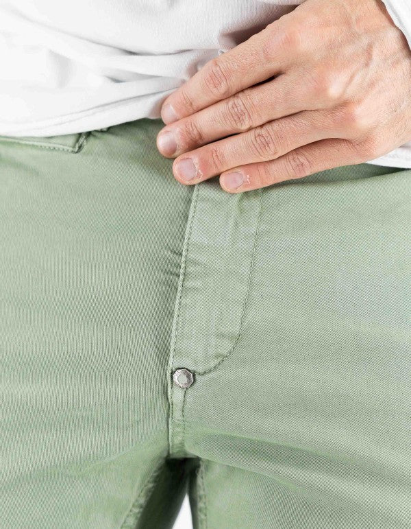 Pantalone Mirtos Skinny Verde Polvere