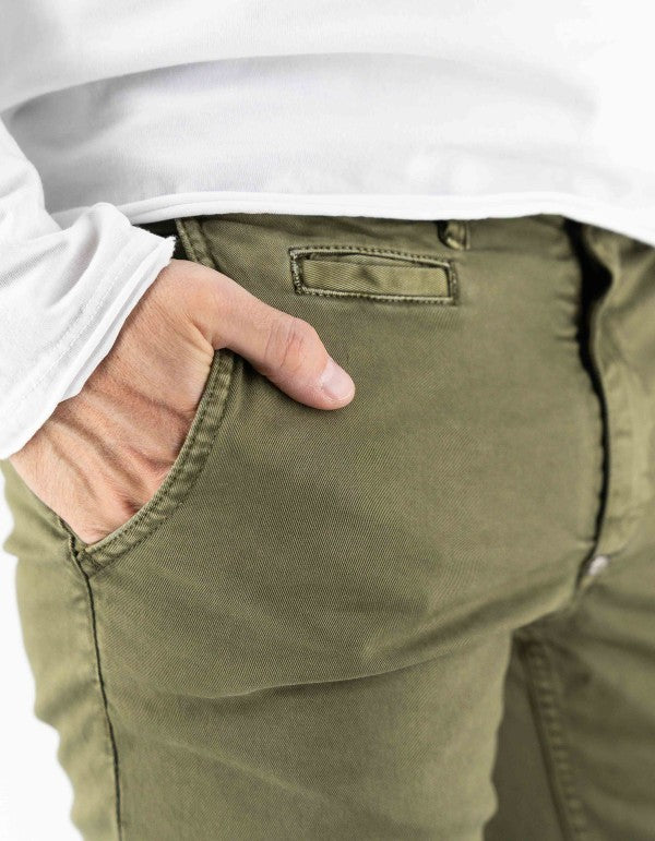 Mirtos Skinny Army Green Trousers