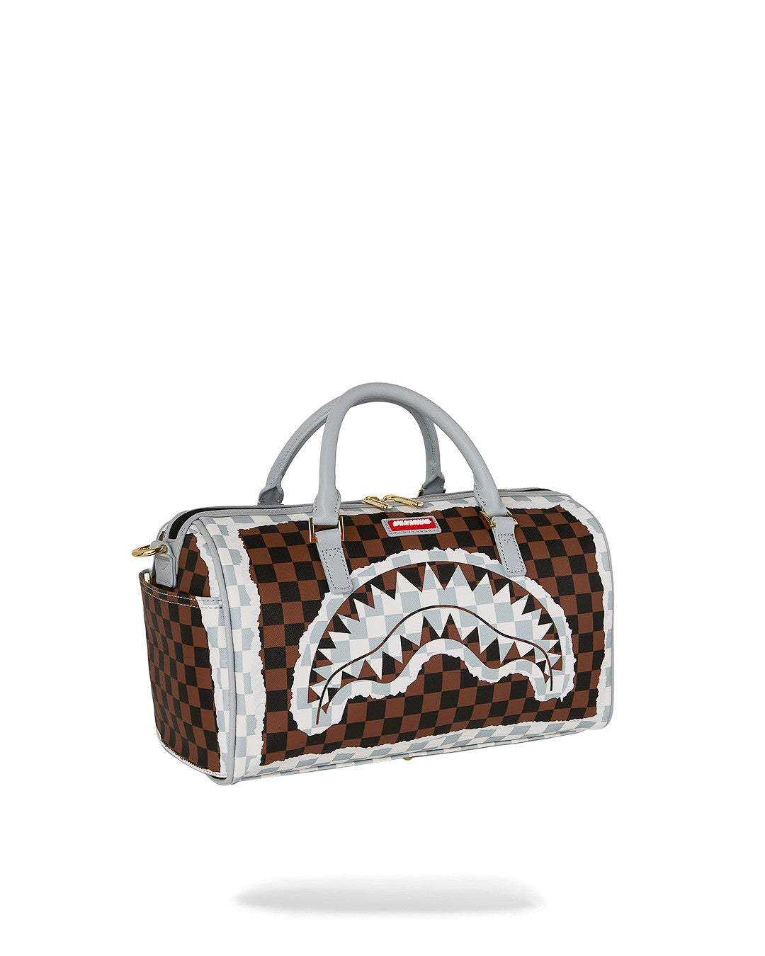 Cream And Brown Tear Check Mini Duffle