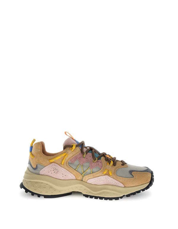Sneaker Yamabushi Woman Suede/Nylon Cognac-Taupe-Pink - Immagine 3