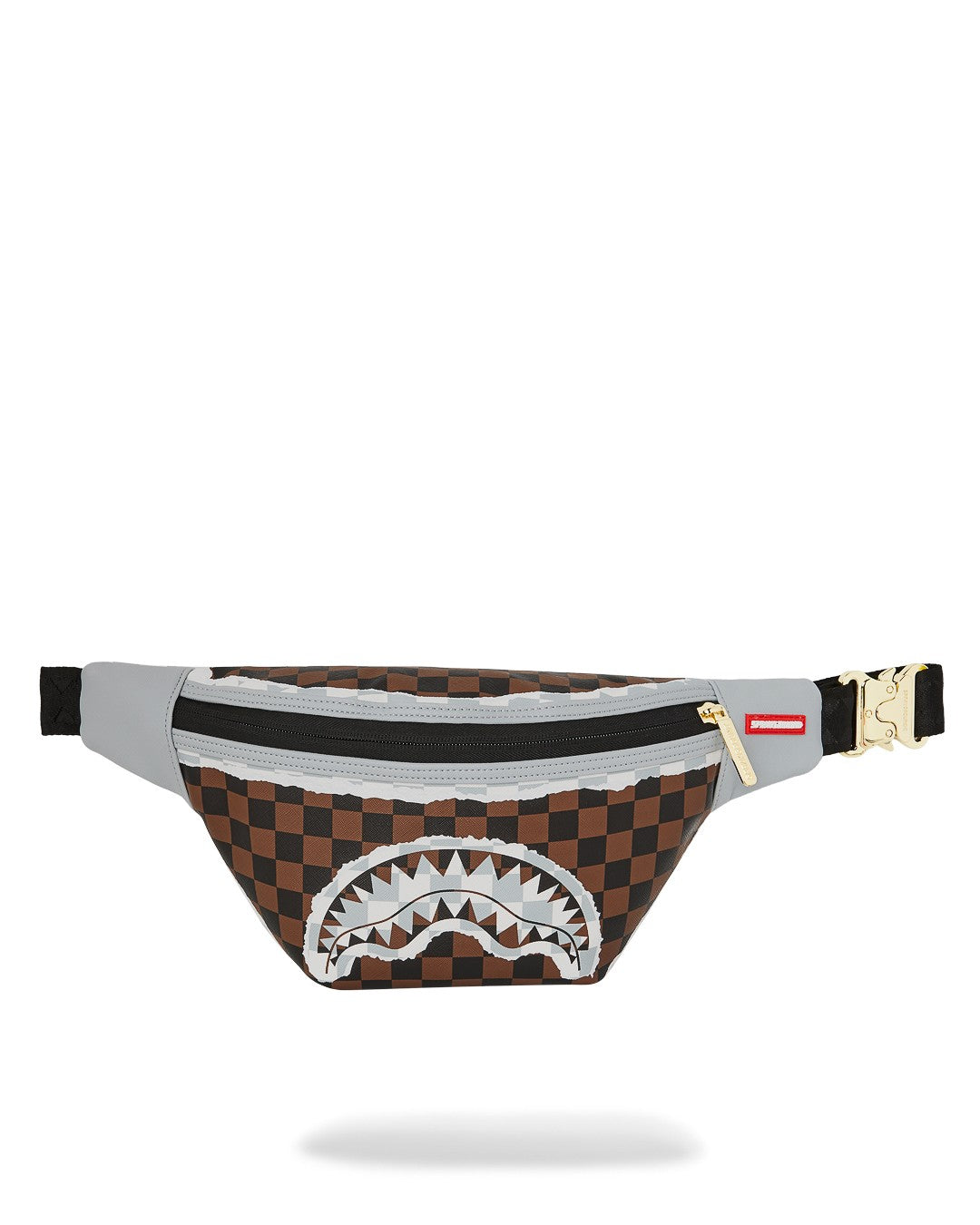 Cream And Brown Tear Check Savvy Crossbody