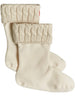 6 Stitch Cable Short Boot Sock Hunter White