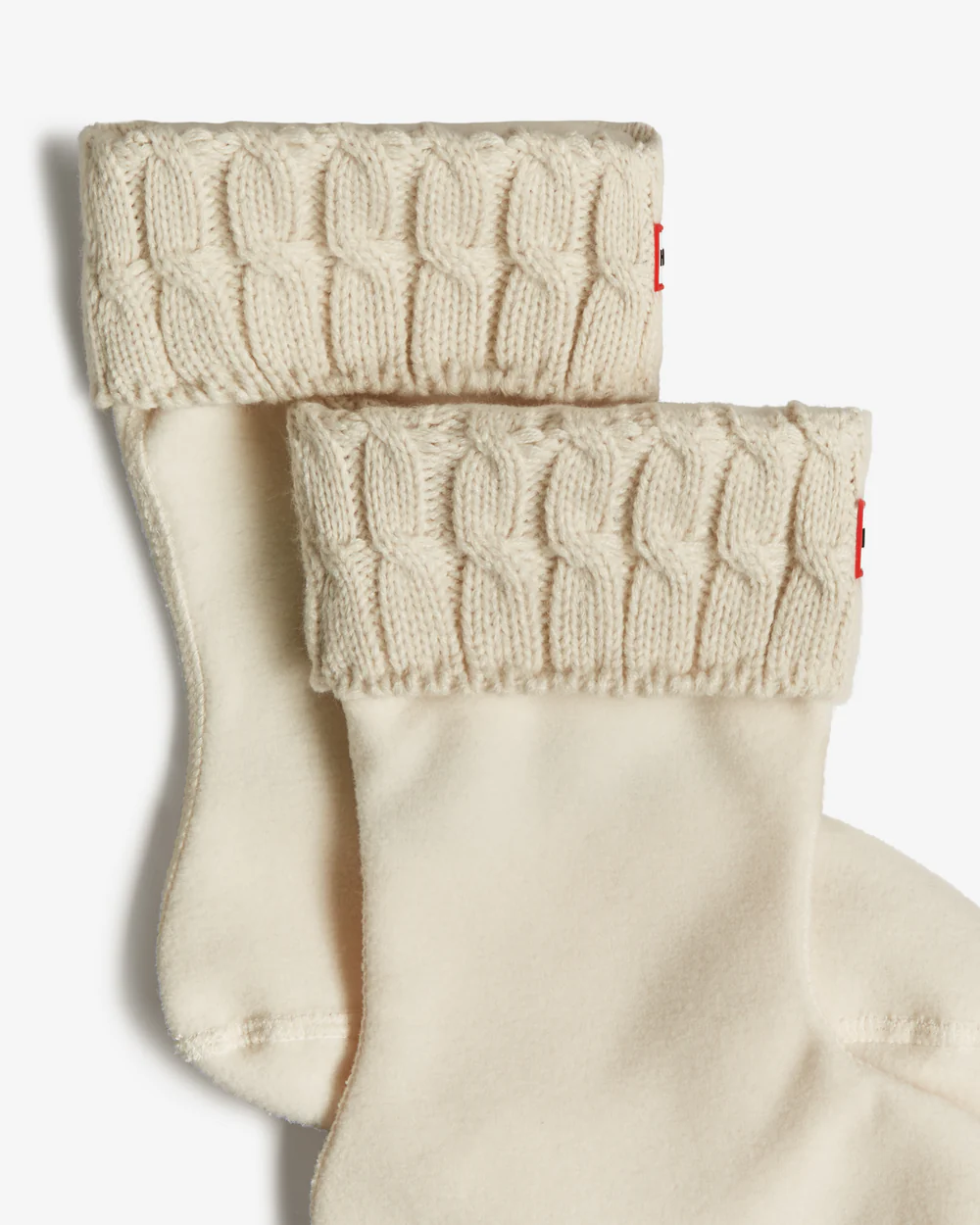 6 Stitch Cable Short Boot Sock Hunter White