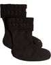 6 Stitch Cable Short Boot Sock Black