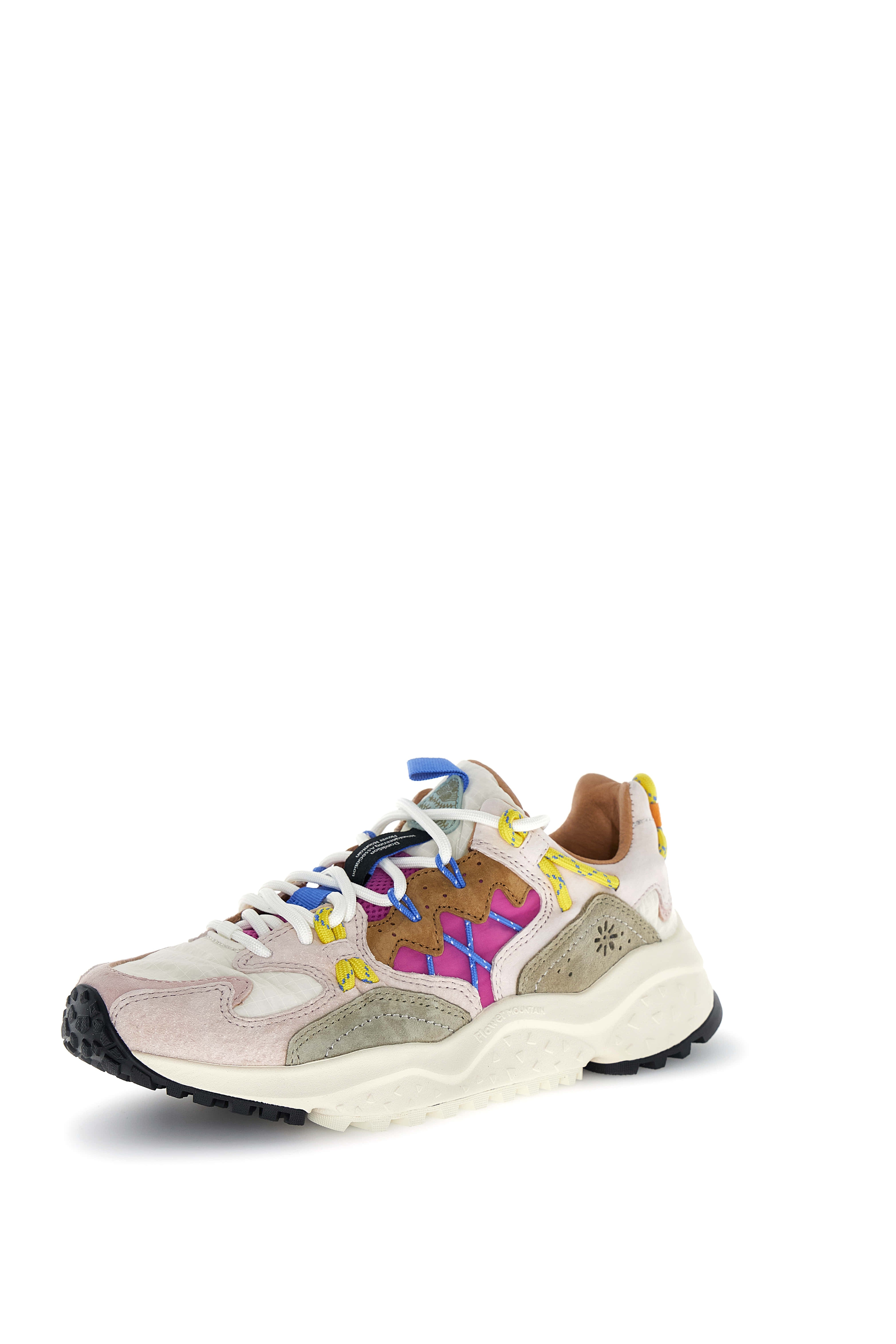 Yamabushi Woman Suede/nylon Ripstop Sneaker Powder-stone-fuchsia Pink