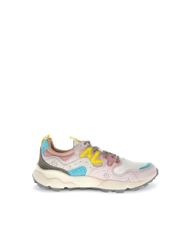 Yamano 3 Woman Suede/nylon Sneaker Light Pink-offwhite-pink Grey