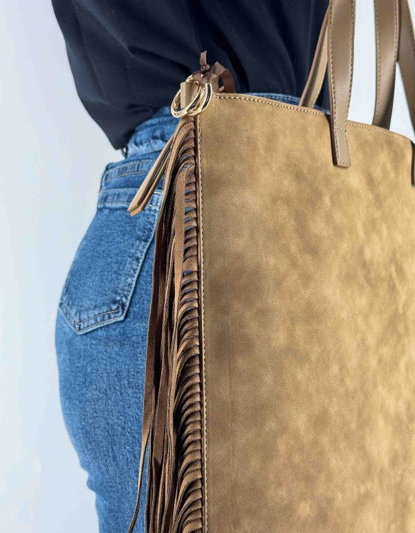 Zaino/Borsa Frange Marrone Md607