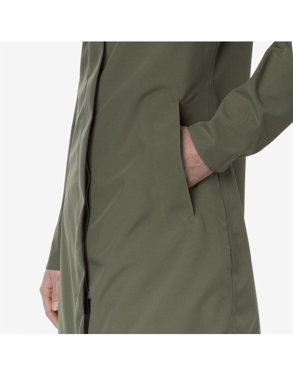 Trench Mathy Bonded Jersey Green Lichen