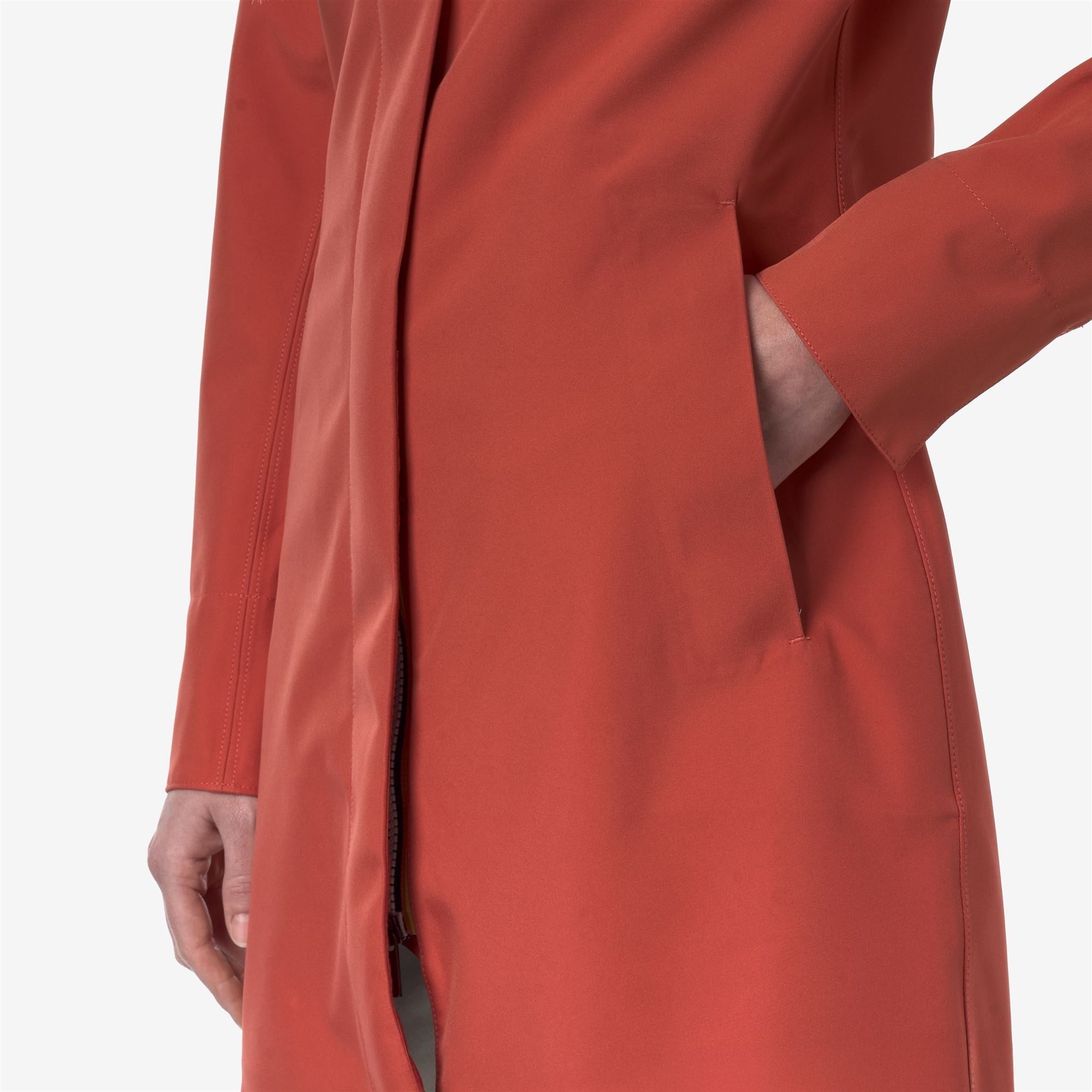 Mathy Bonded Jersey Orange Brownish Trench Coat