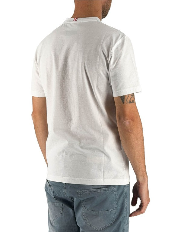 T-shirt Girocollo Con Ricamo Punto alla Carriera