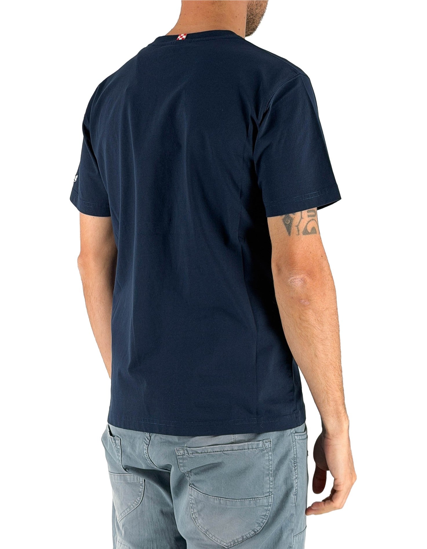 Men's Blue Crew Neck T-Shirt with Grand Slam Embroidery