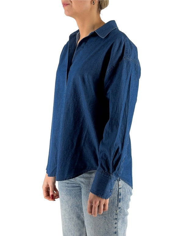 Cristal Chambray Shirt M Sb Emb Blue