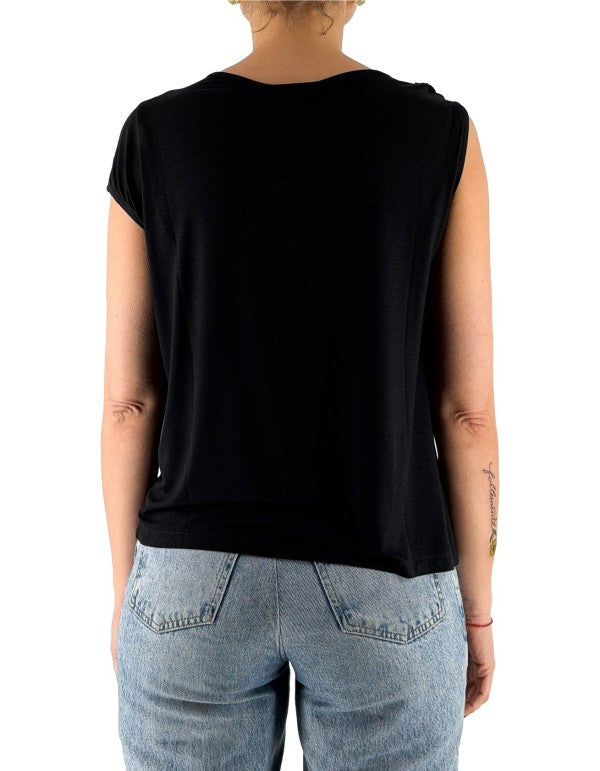 T-shirt Con Nodo Nero Ma001