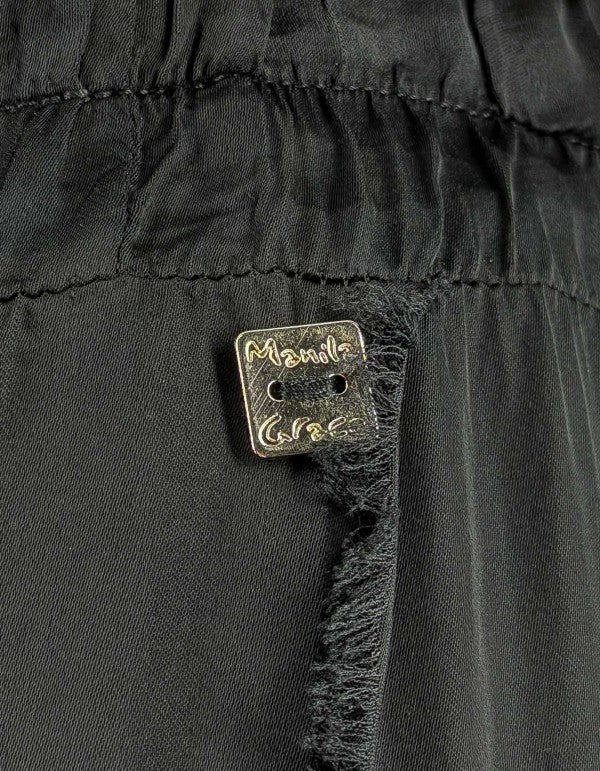 Pantalone Palazzo Sfrangiato Nero Ma001
