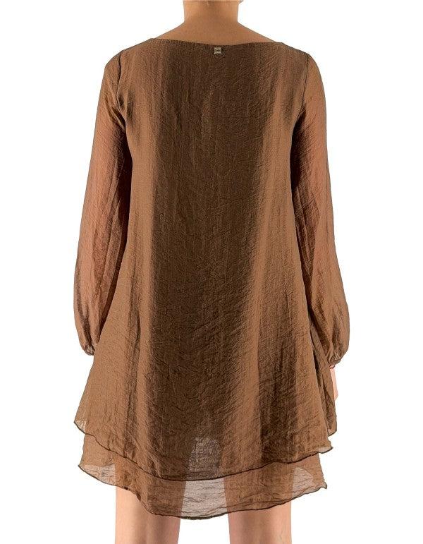 Abito Doppia Balza Cacao Ma143