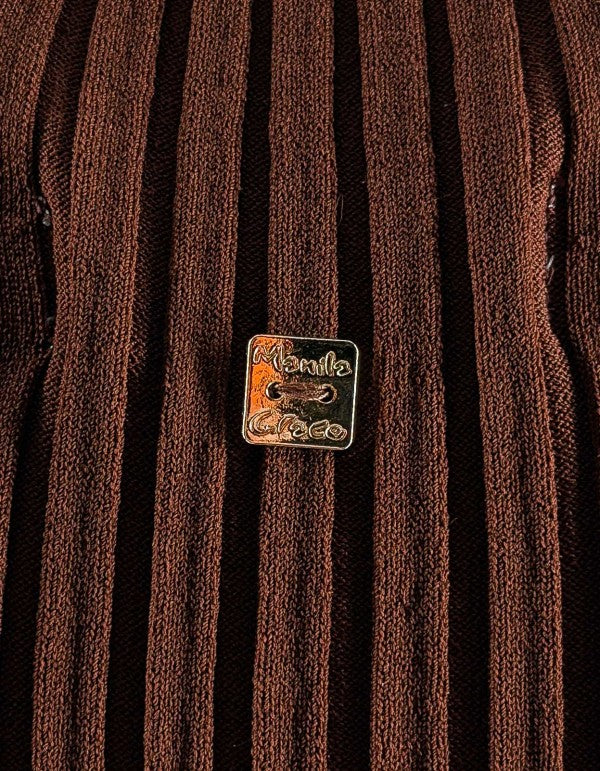 Ma143 Cocoa Turtleneck Tank Top