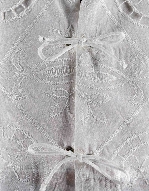 Gilet "Ostuni" Bianco Ricamato