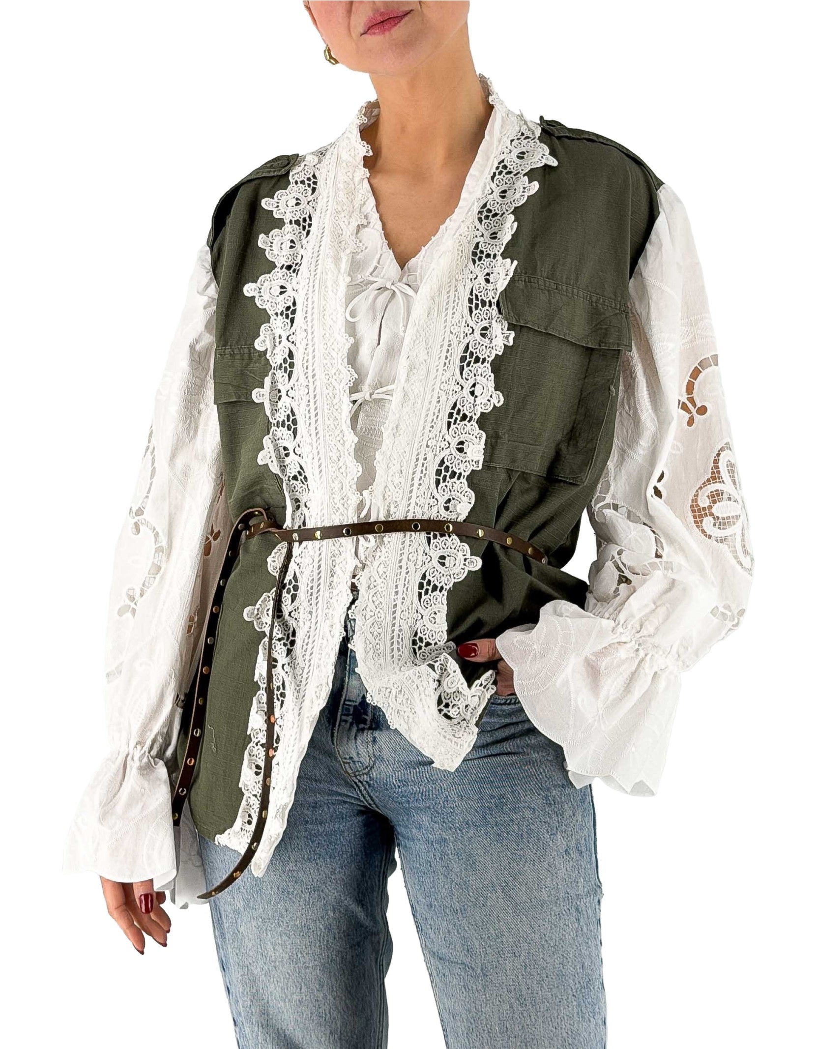 Green Embroidered "Ostuni" Overshirt