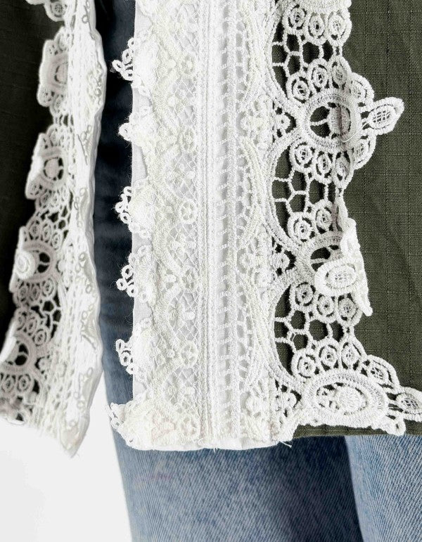 Overshirt "Ostuni" Verde Ricamata