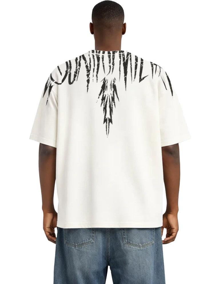 T-Shirt Ali Stampa Logo Bianco