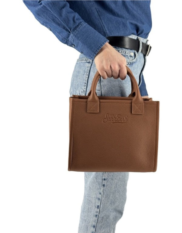 Vanity Bag Midi In Pelle Martellata Cammello