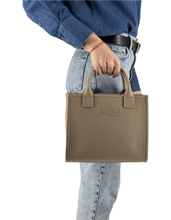 Vanity Bag Midi In Pelle Martellata Beige