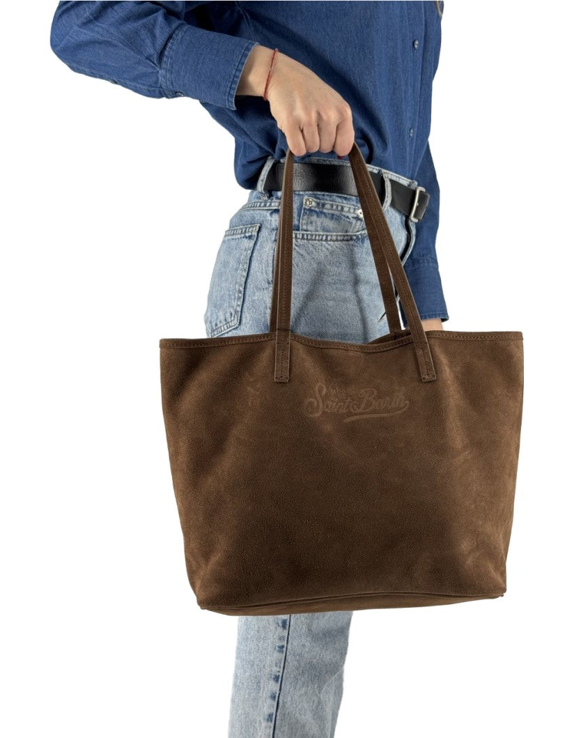 Borsa City Bag Suede Marrone