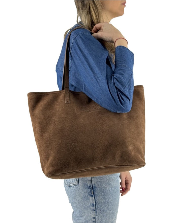 Borsa City Bag Suede Marrone