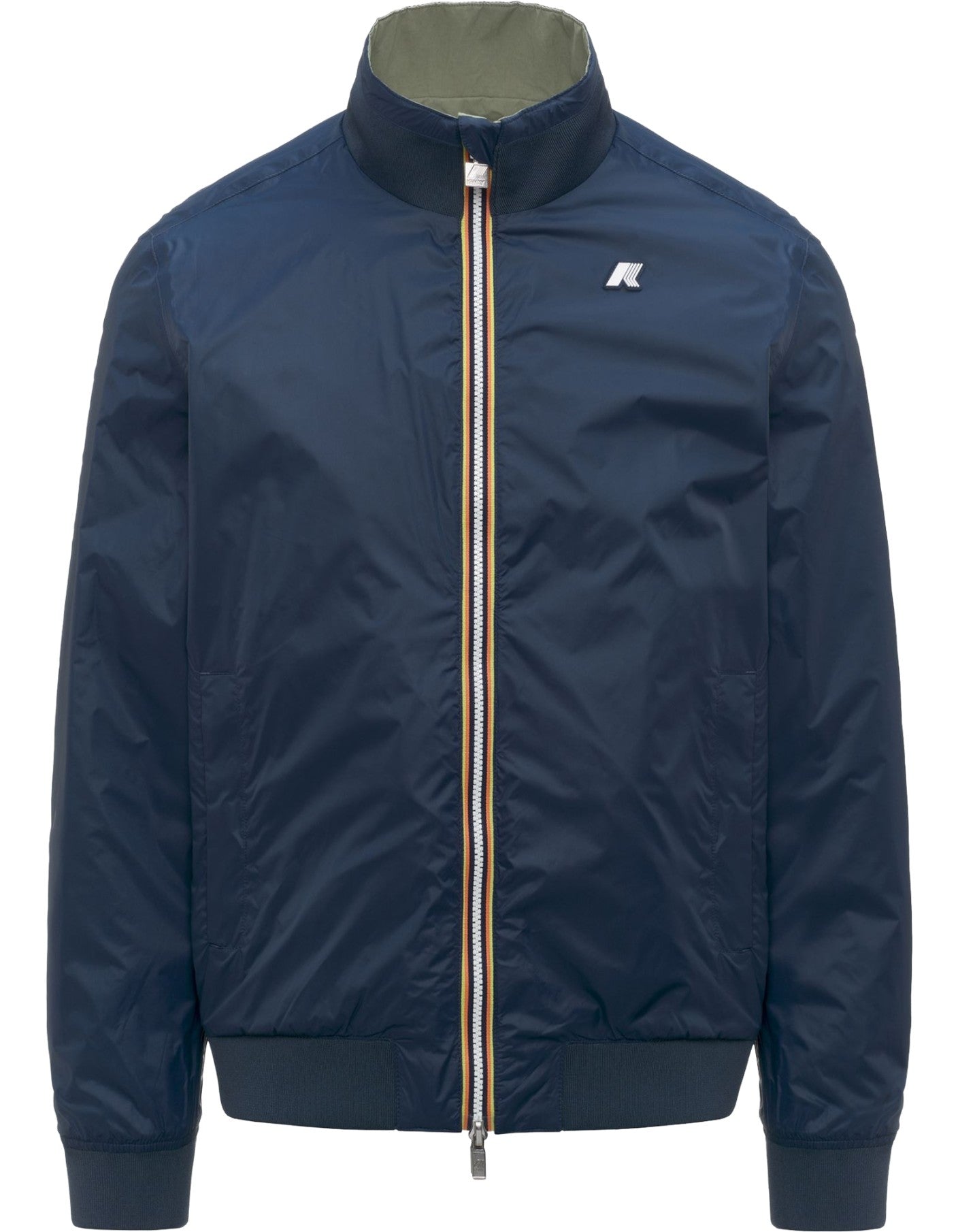 Arsene Cotton Double Jacket Green Lichen - Blue Insignia