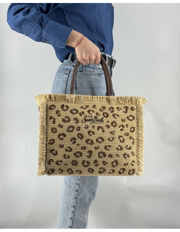 Vanity Straw Leopard 18 Emb. bag