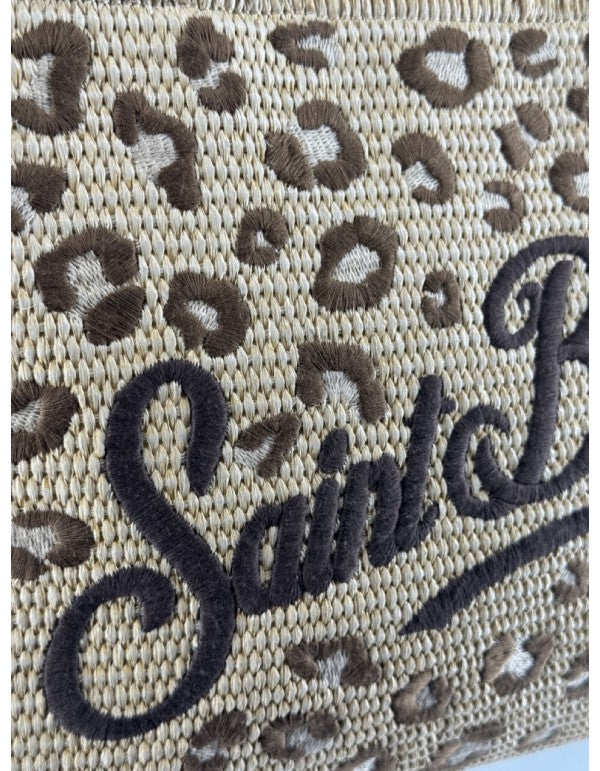 Vanity Straw Leopard 18 Emb. bag
