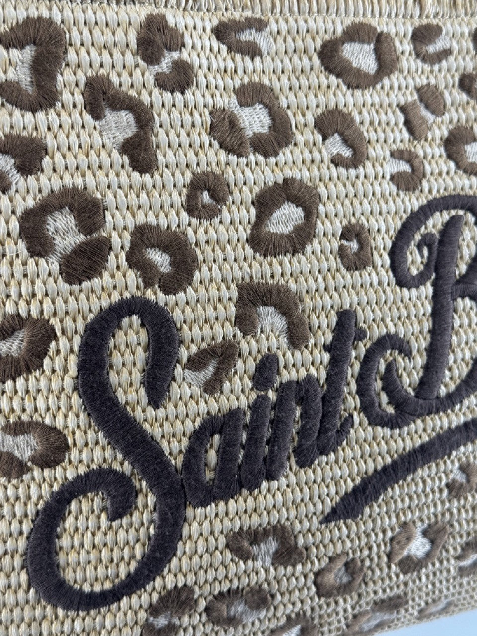 Borsa Vanity Straw Leopard 18 Emb