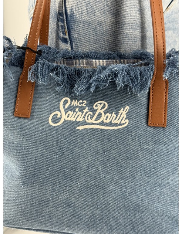 Borsa City Bag Mid Fringe Denim
