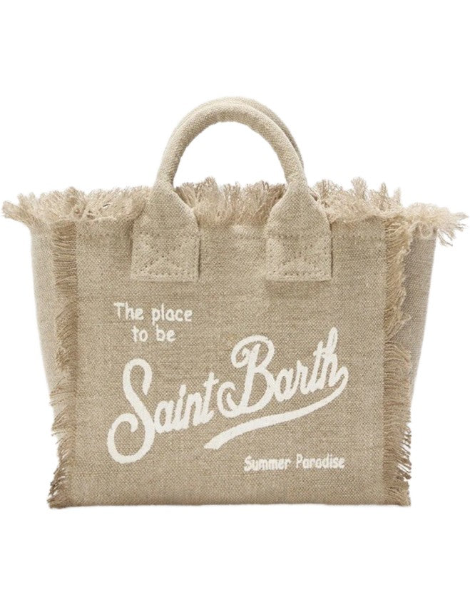 Mini Vanity Bag In Beige Linen 11