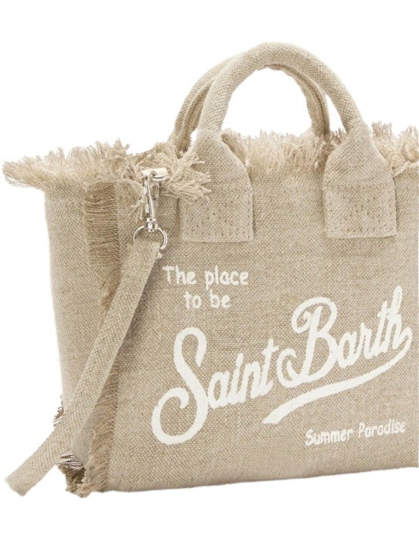 Mini Vanity Bag In Beige Linen 11